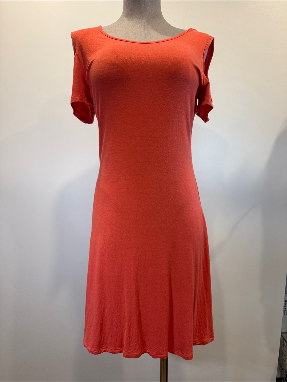 Rebel Sugar Coral Cold Shoulder Strappy Back Dress Small